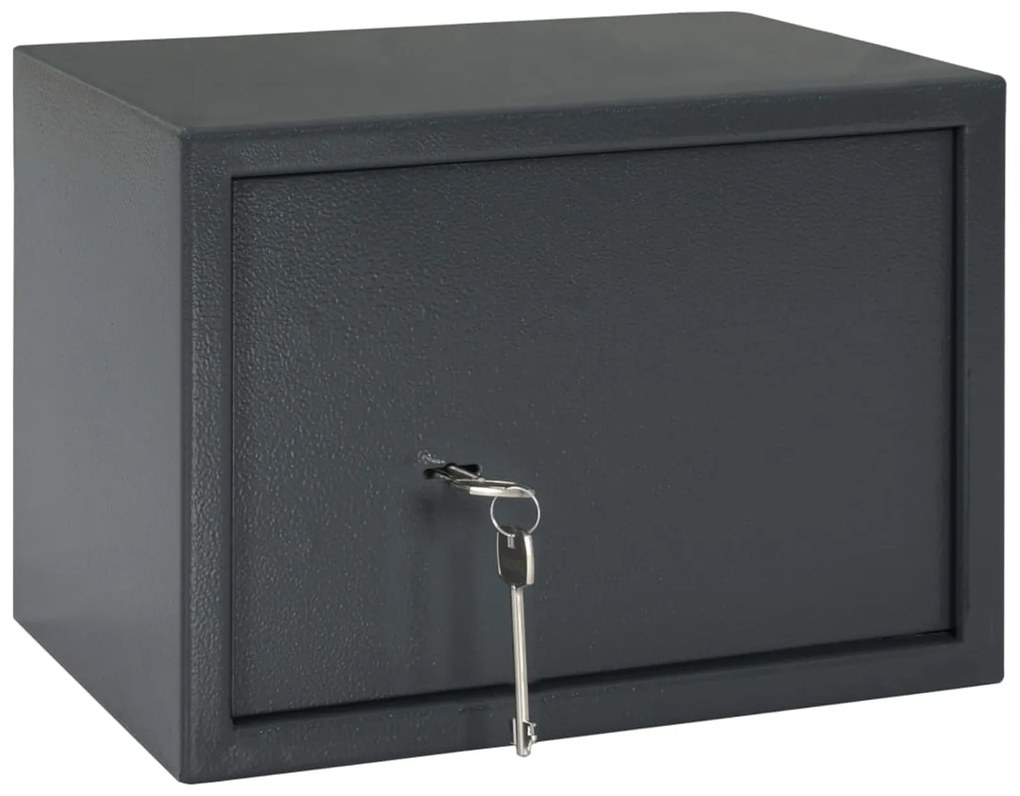 Caixa Segura com Fechadura de Chave Cinza Escuro 25x35x25 cm Aço