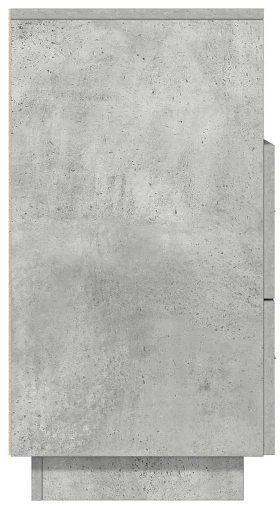 Mesa de cabeceira com 2 gavetas 36x36x68 cm cinzento cimento