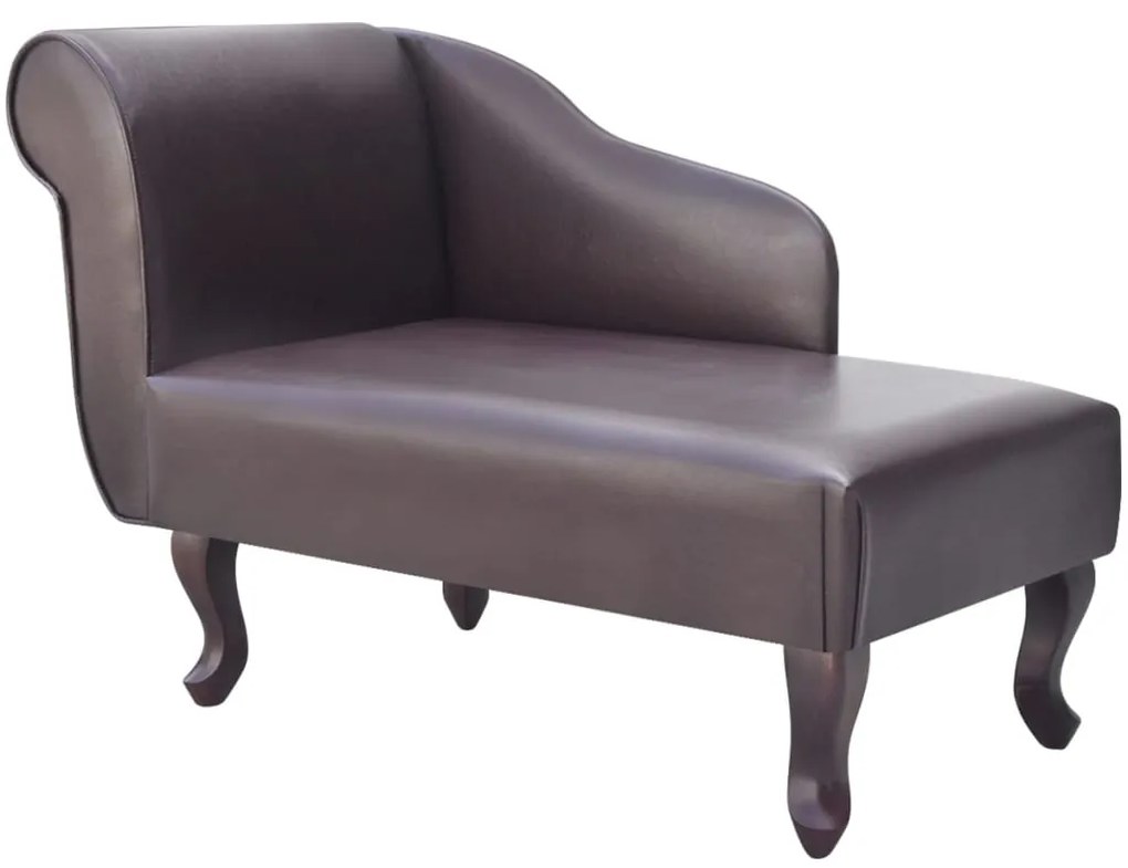 242404 vidaXL Chaise longue couro artificial castanho