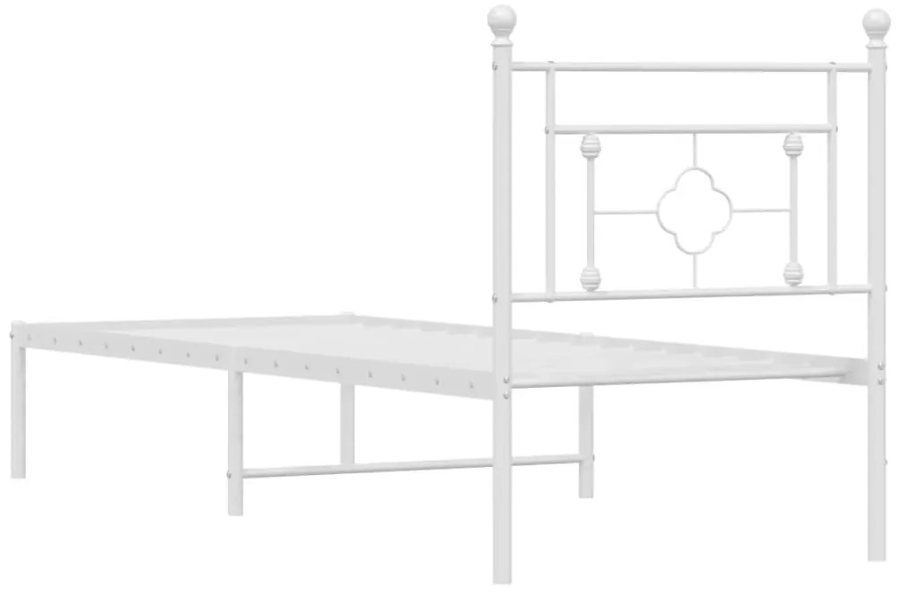 Estrutura de cama com cabeceira 80x200 cm metal branco