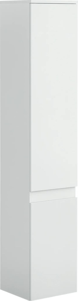 Armário de coluna para casa de banho 30 x 28 x 152,5 cm com 2 portas e 3 prateleiras ajustáveis, estilo contemporâneo, branco