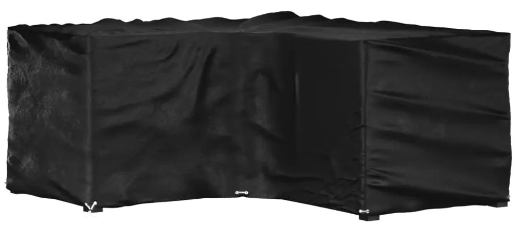 Capa em forma de L p/ mobília de jardim 16 ilhós 215x215x90 cm