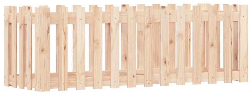 Canteiro elevado c/ design de cerca 150x50x50 cm pinho maciço