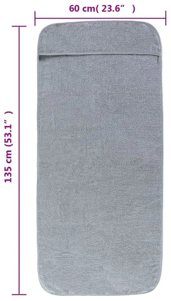 Toalhas de praia 4 pcs 60x135 cm tecido 400 GSM cinzento