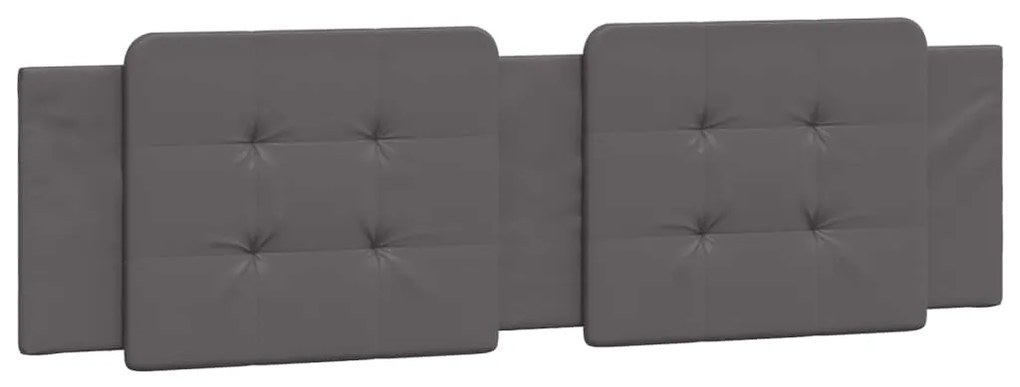 Estrutura de cama c/ luzes LED 180x200cm couro artificial cinza