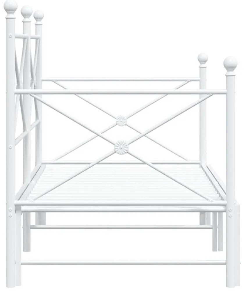 Cama de dia com gavetão sem colchão 80x200 cm aço branco