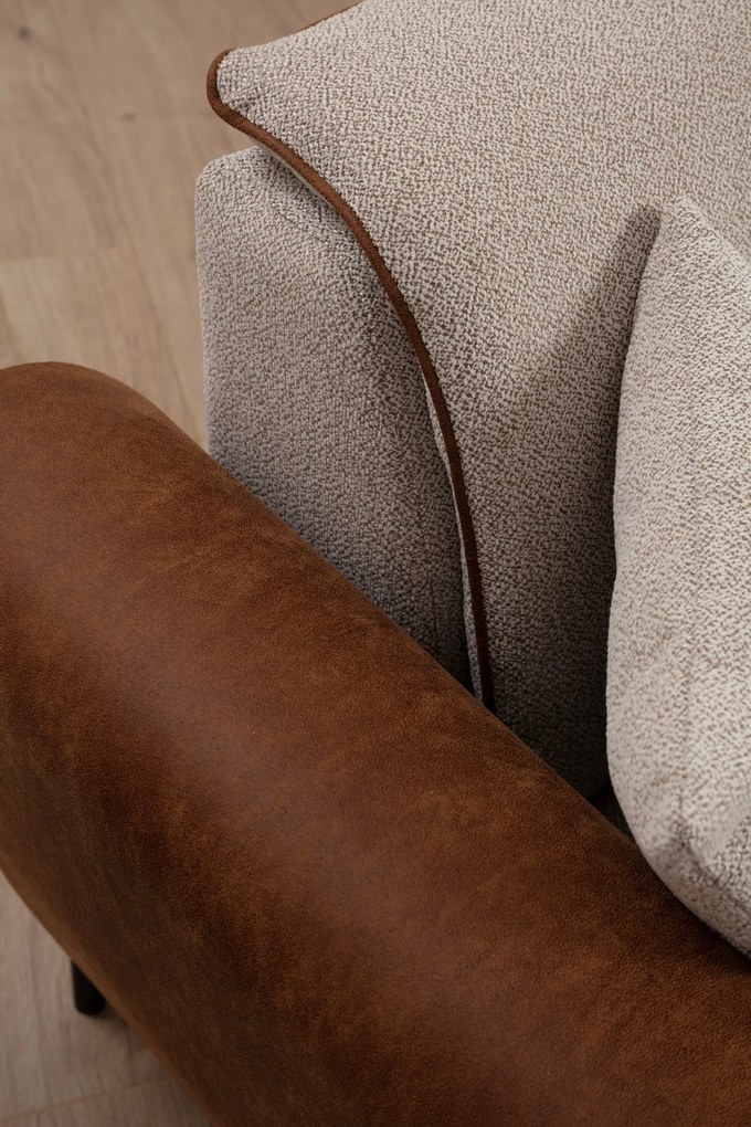 Sofá-cama de canto Aren – Bege e Canela – 150 x 260 cm