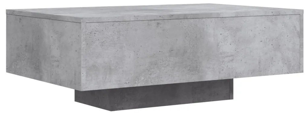 Mesa de centro com luzes LED 85x55x31 cm cinzento cimento