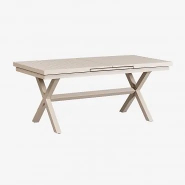 Mesa De Jantar Retangular Extensível Em Alumínio Karena Tapioca Bege & 180 - 240 X 90 Cm - Sklum