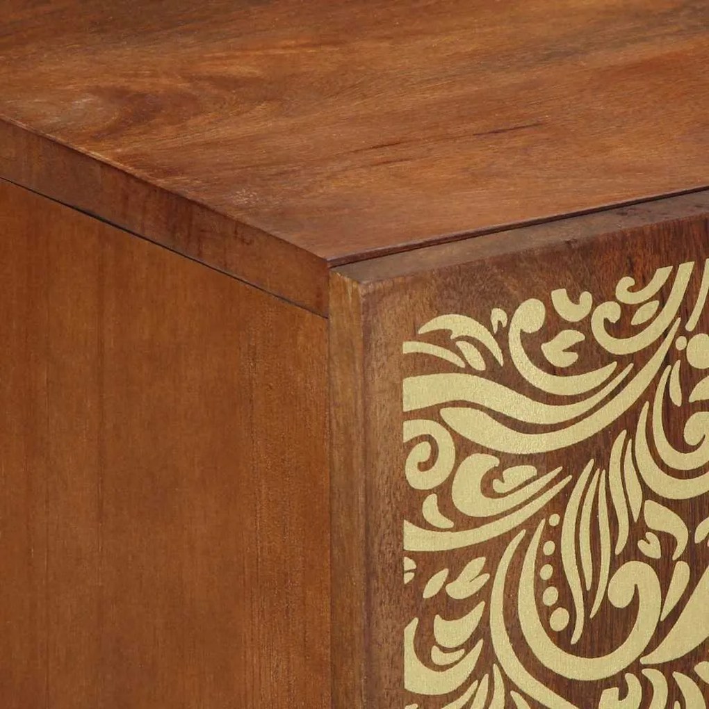 Aparadores vidaXL 2 pcs Castanho Mel 60x33.5x75 cm Madeira Maciça
