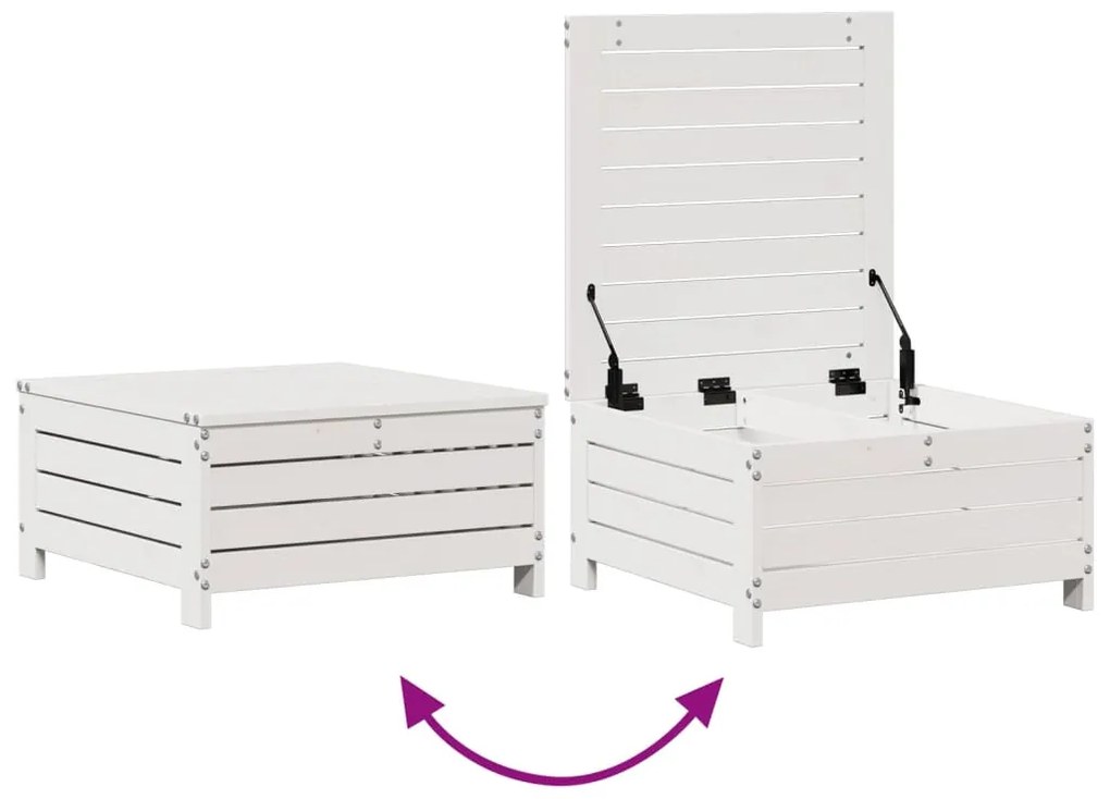 6 pcs conjunto lounge jardim c/ almofadões pinho maciço branco