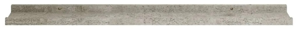 Prateleiras de parede 2 pcs 80x9x3 cm cinzento cimento