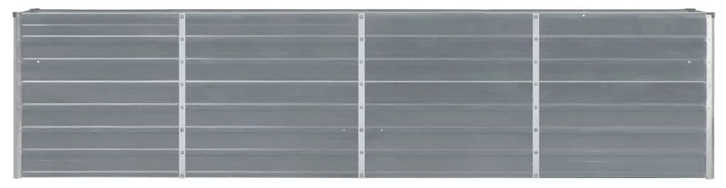 Canteiro jardim elevado 320x40x77 cm aço galvanizado cinzento