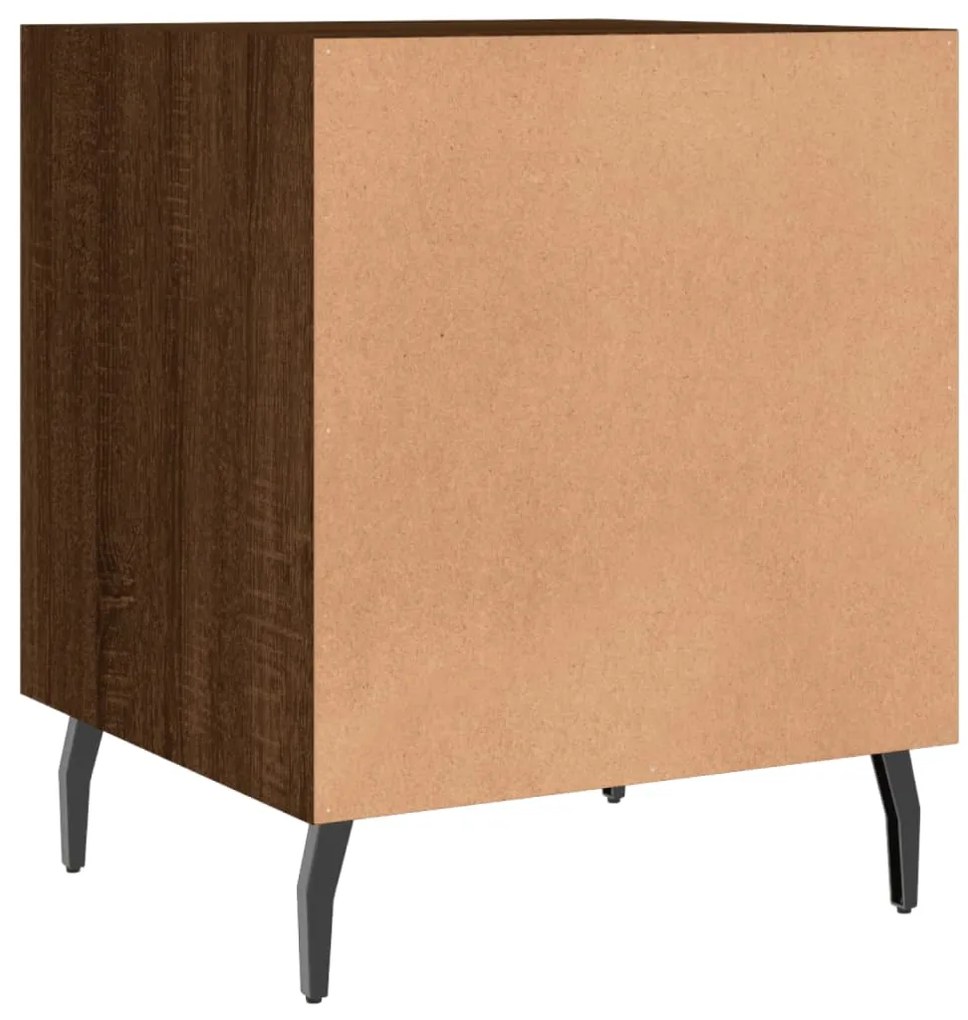 Mesa cabeceira 2pcs 40x40x50cm deriv. madeira carvalho castanho