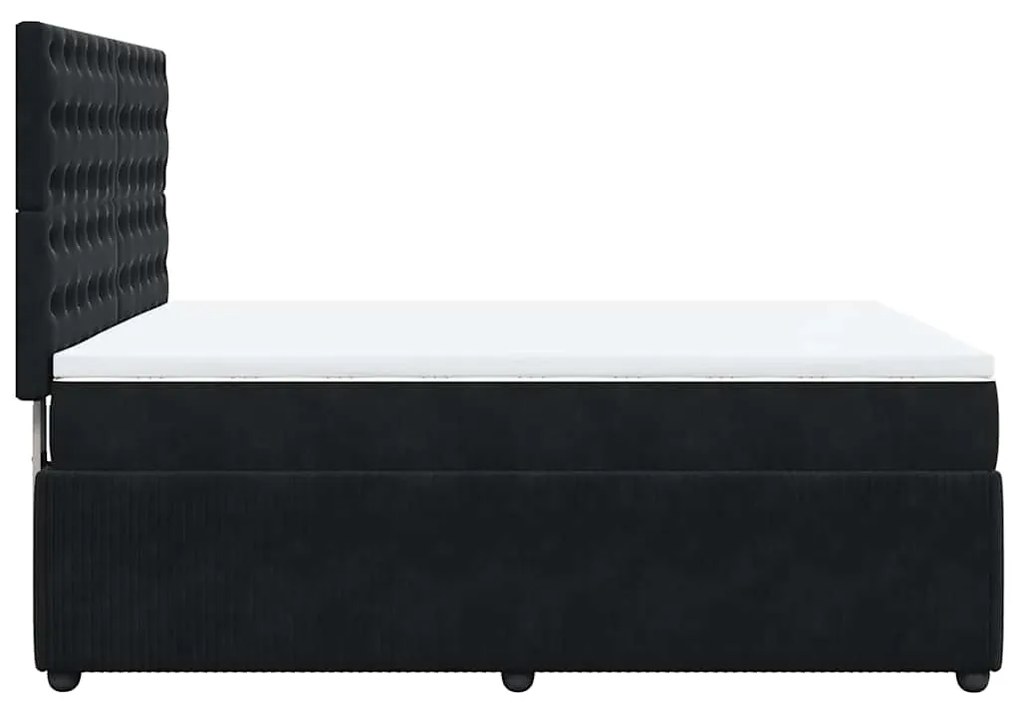 Cama com molas/colchão 160x200 cm veludo preto