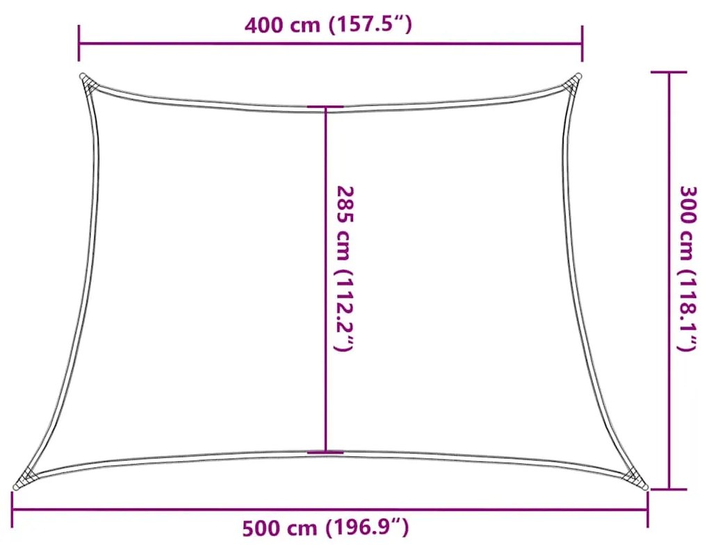Para-sol estilo vela 160 g/m² 4/5x3 m PEAD vermelho