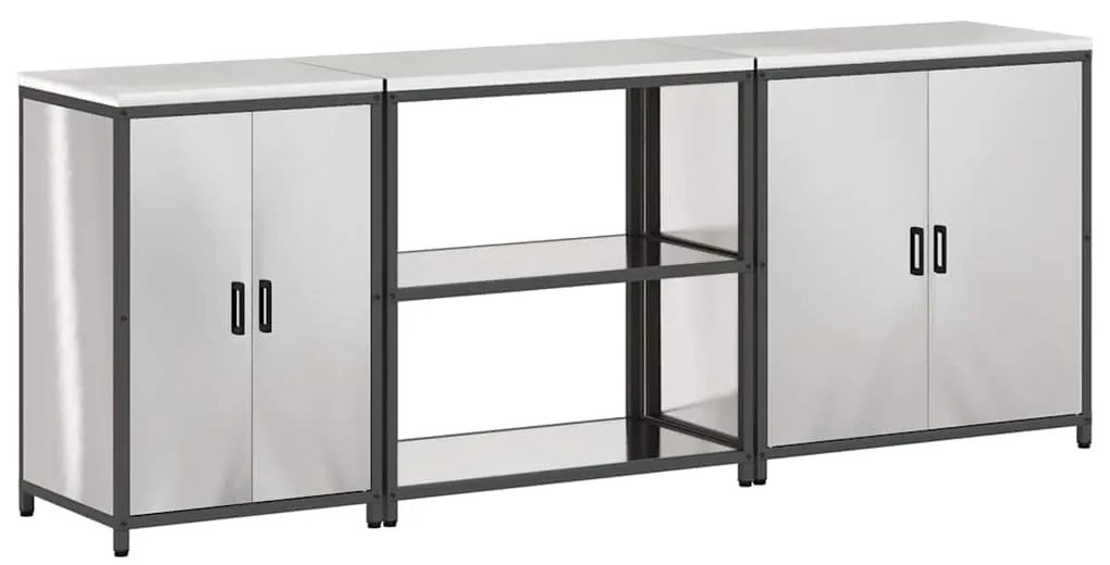 Conjunto de Armazenamento de Cozinha com prateleira Outros 3 pcs Prata
