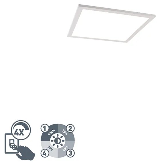 Candeeiro de teto branco 40 cm com LED regulável em 4 etapas - Liv Moderno