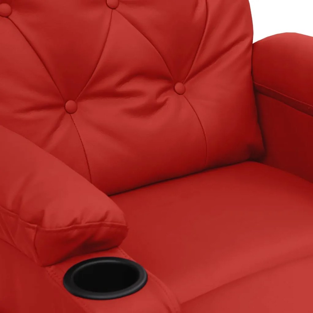 Poltrona de massagens elétrica couro artificial vermelho tinto