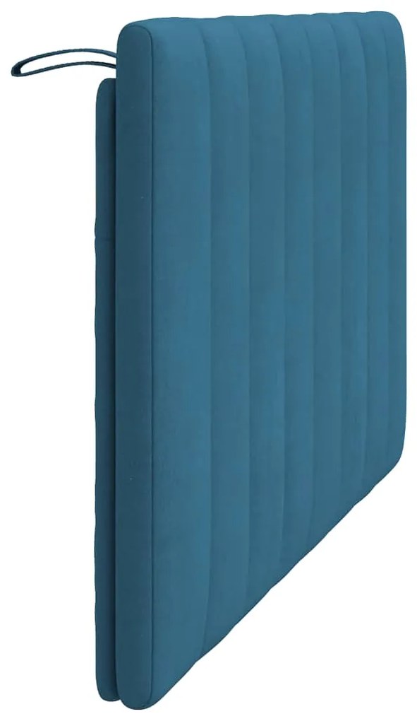 Almofadão de cabeceira 120 cm veludo azul