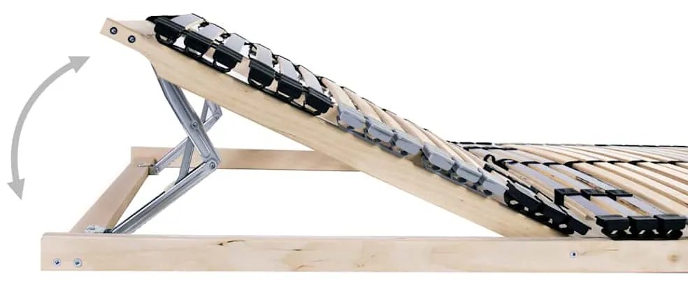 Base de ripas Manual Castanho 70 x 190 cm Madeira e Metal