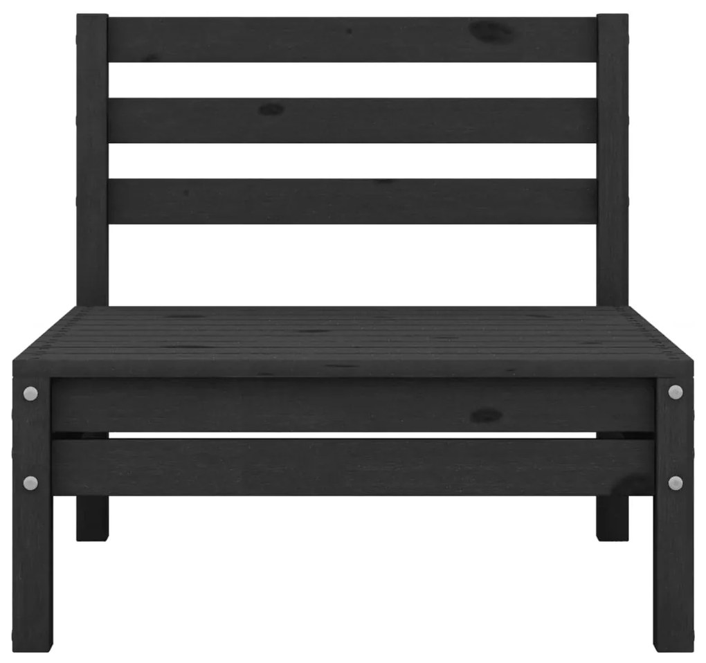 4 pcs conjunto lounge de jardim pinho maciço preto