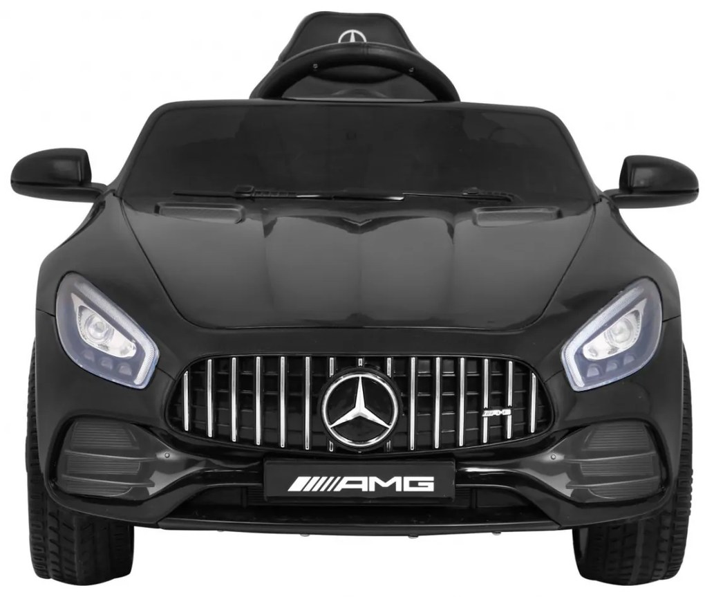 Carro elétrico para Crianças 12V Mercedes Benz GT, Rodas Espuma EVA, Assento couro ecológico Preto