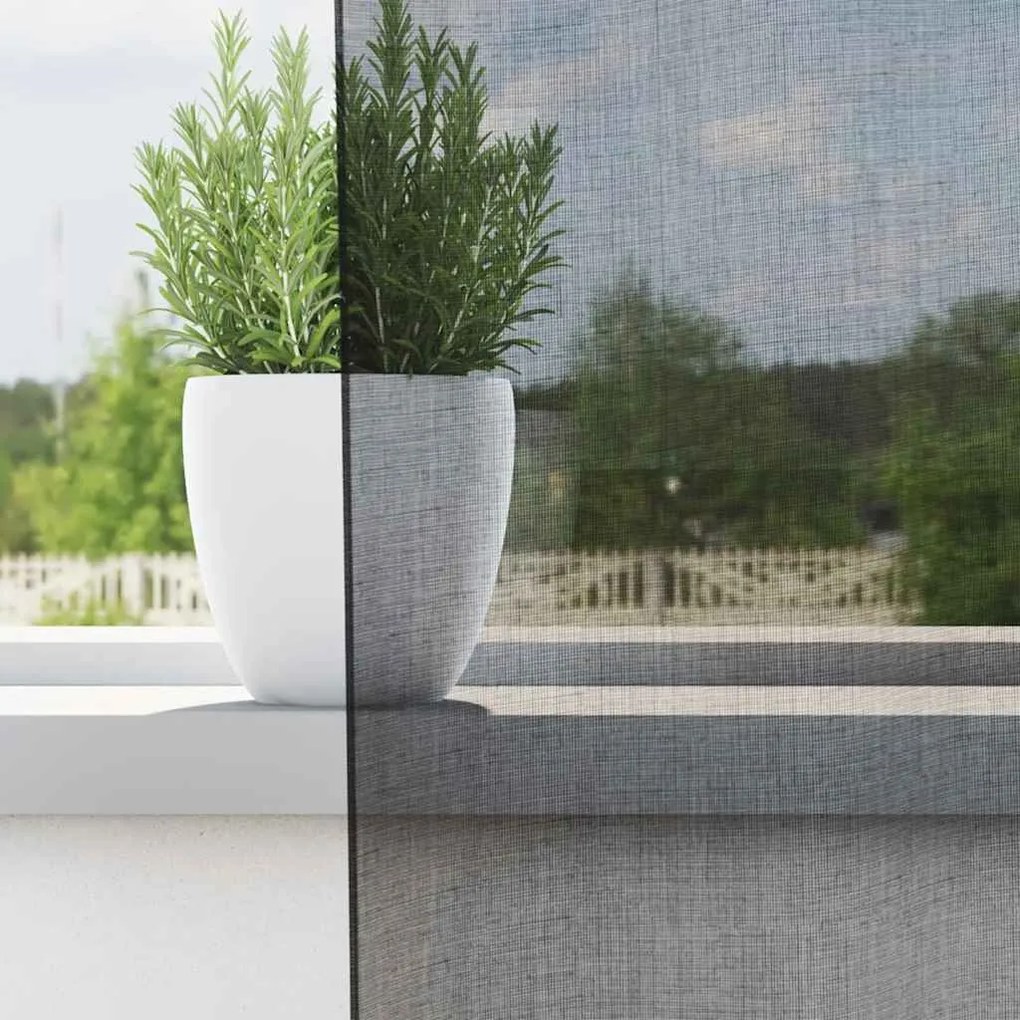 Cortinas de voile com bolsos para varão 2 pcs preto