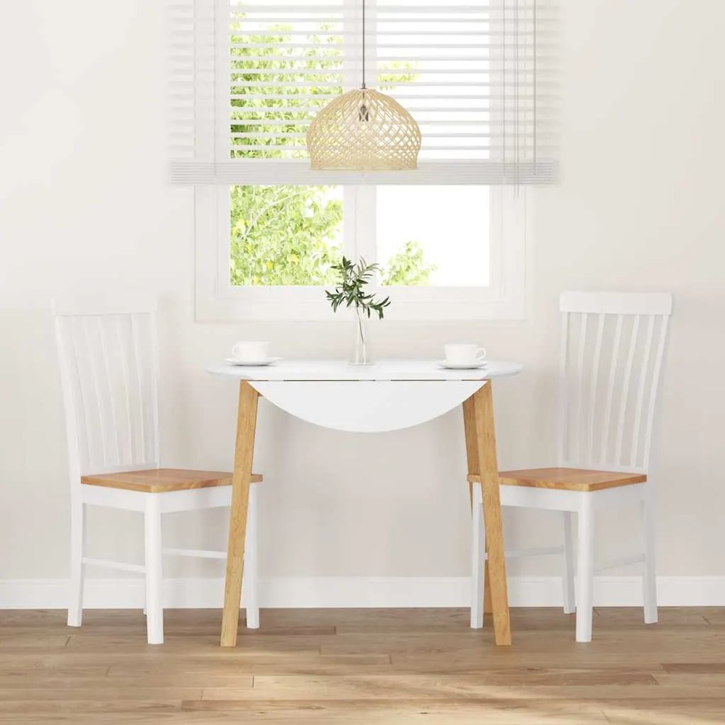 Cadeiras de jantar 2 pcs madeira de seringueira maciça branco