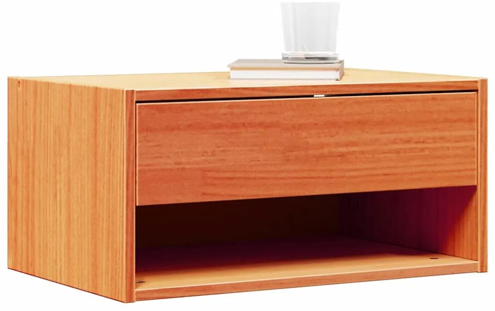Mesa de Cabeceira Montada na Parede 2 pcs Castanho-mel