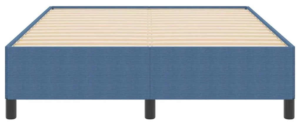 Estrutura de Cama vidaXL Azul 140x200 cm em Tecido Canelado