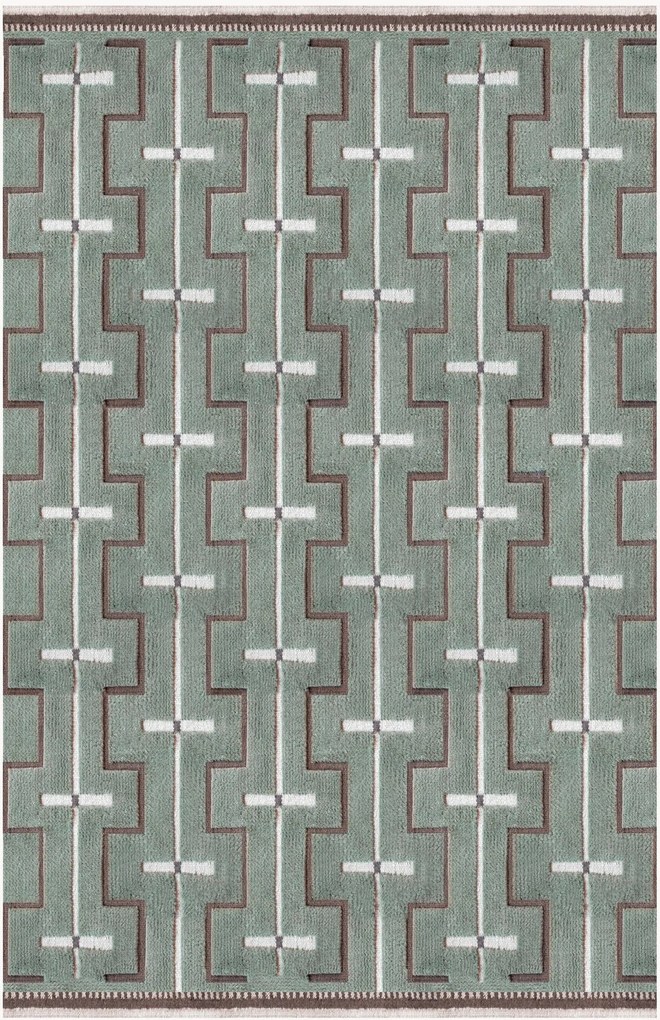 Tapete em lã artesanal com relevo Johanna