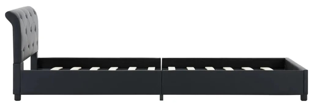 Estrutura de cama 90x200 cm couro artificial preto
