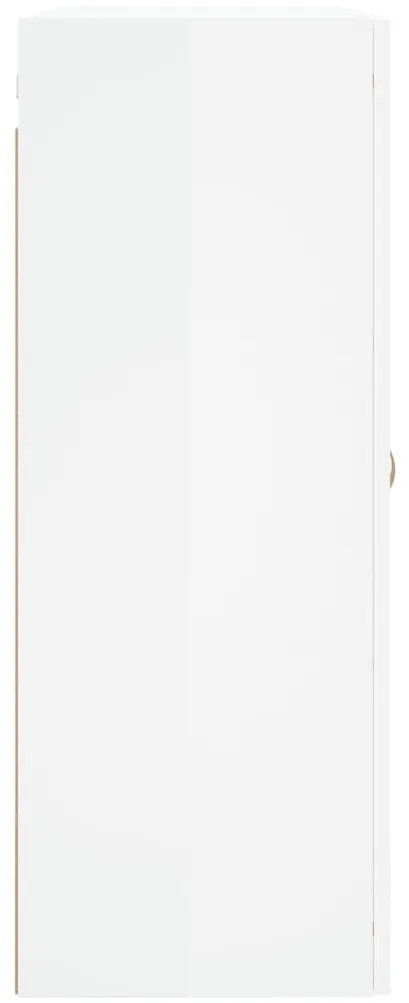 Armário de parede 69,5x34x90 cm branco brilhante