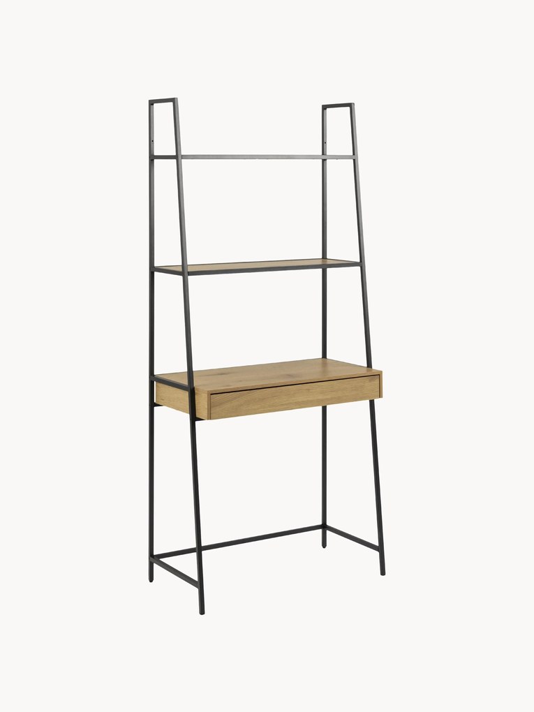 Secretária estreita com prateleiras Seaford