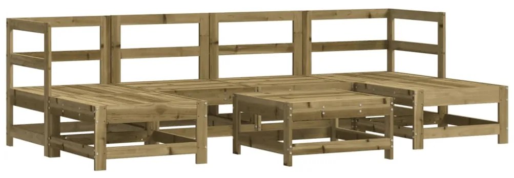 7 pcs conjunto lounge de jardim c/ almofadões pinho impregnado