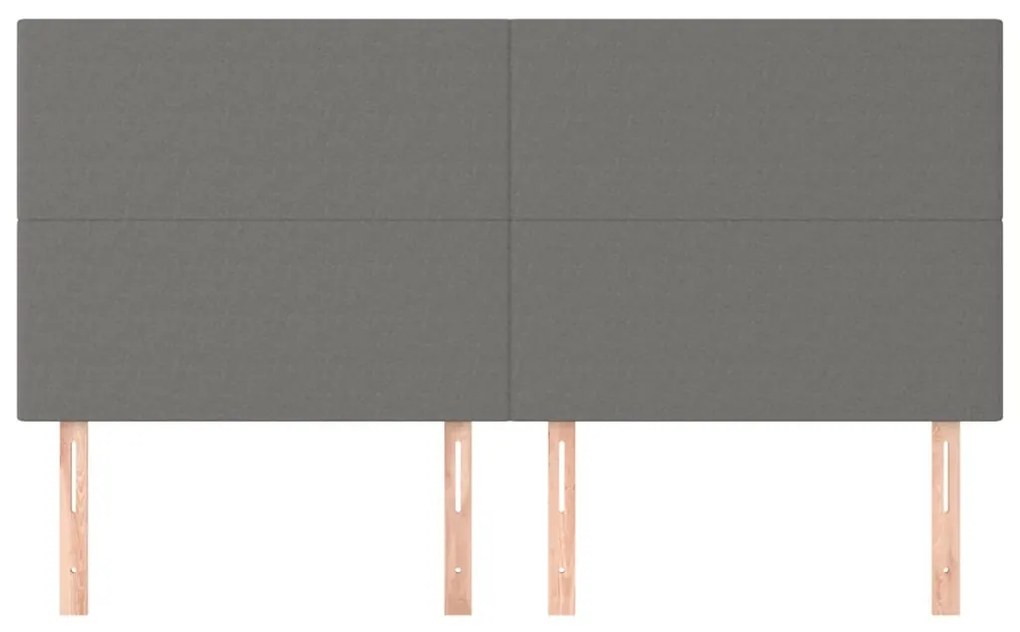 Cabeceira de cama 4 pcs tecido 80x5x78/88 cm cinzento-escuro