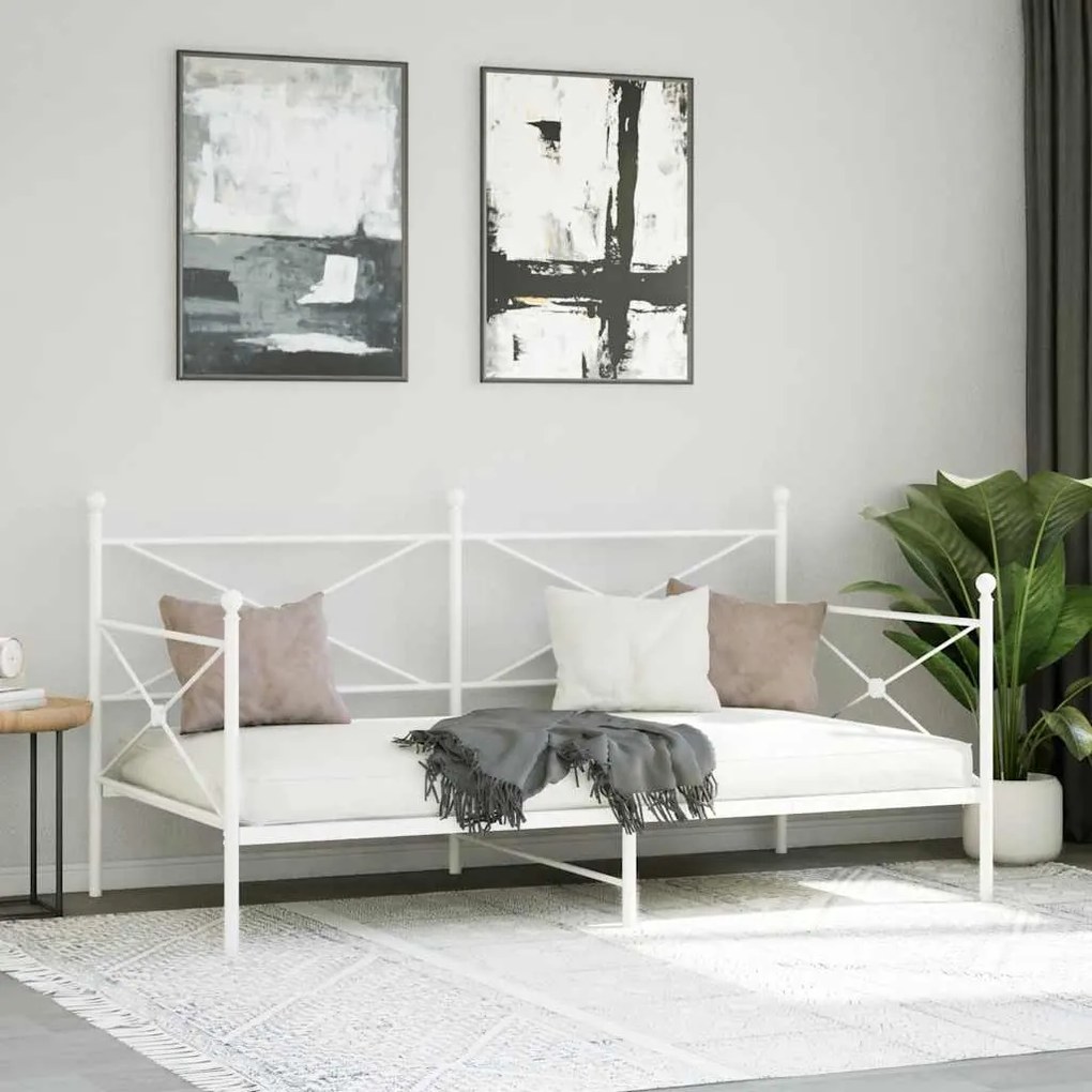 Cama de Dia sem Colchão 100x190 cm aço branco