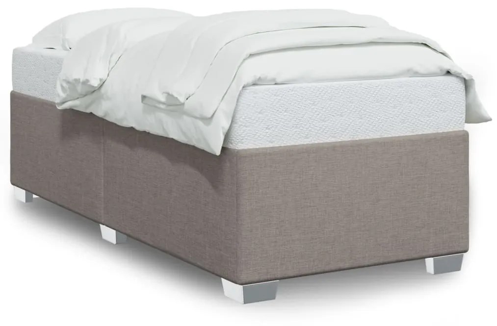 Estrutura de cama 90x190 cm tecido cinza-acastanhado