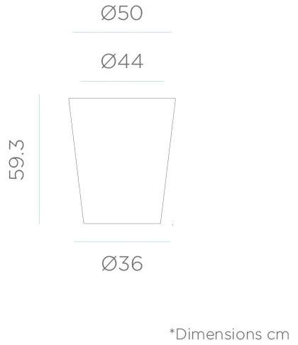 Vaso de flores colorido redondo Polietileno CASA, JARDIM, RESTAURANTE, BAR GERBERA 50 (ø50x59 cm) - Branco
