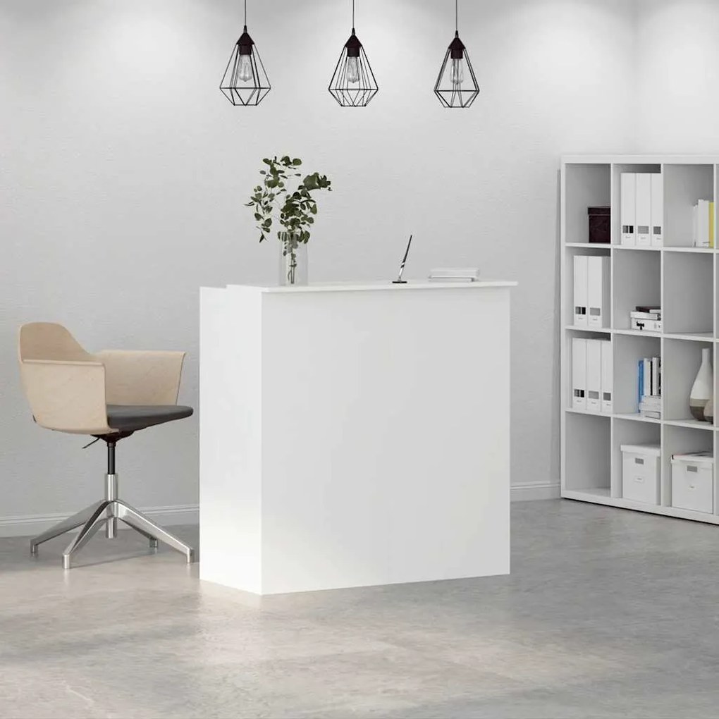 Balcão de recepção 100x50x103,5 cm derivados de madeira branco