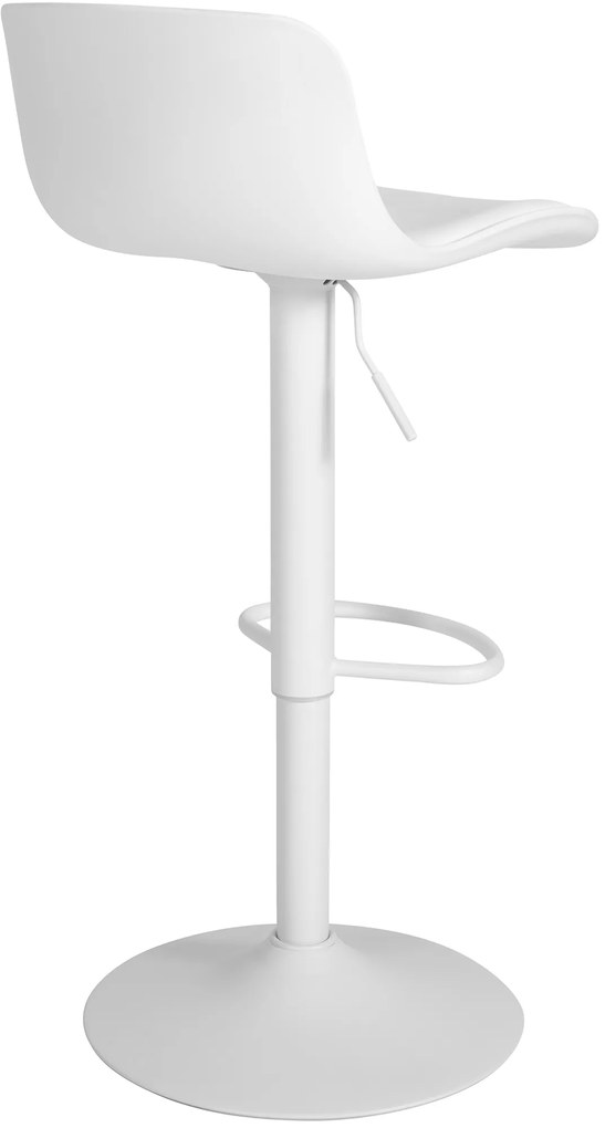 Banco de bar Almada em couro sintético 43,5 x 75-104 x 46 cm Branco