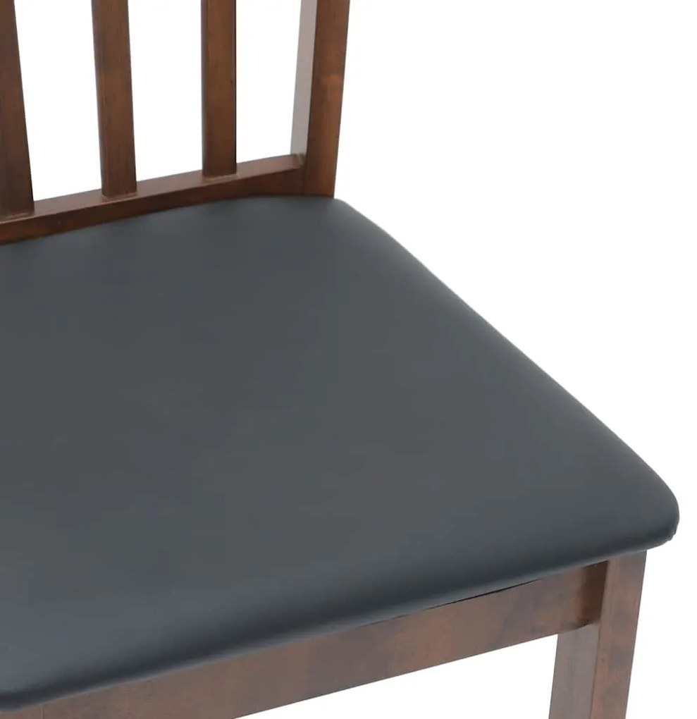 Cadeiras de jantar com almofadões 2 pcs madeira maciça castanho