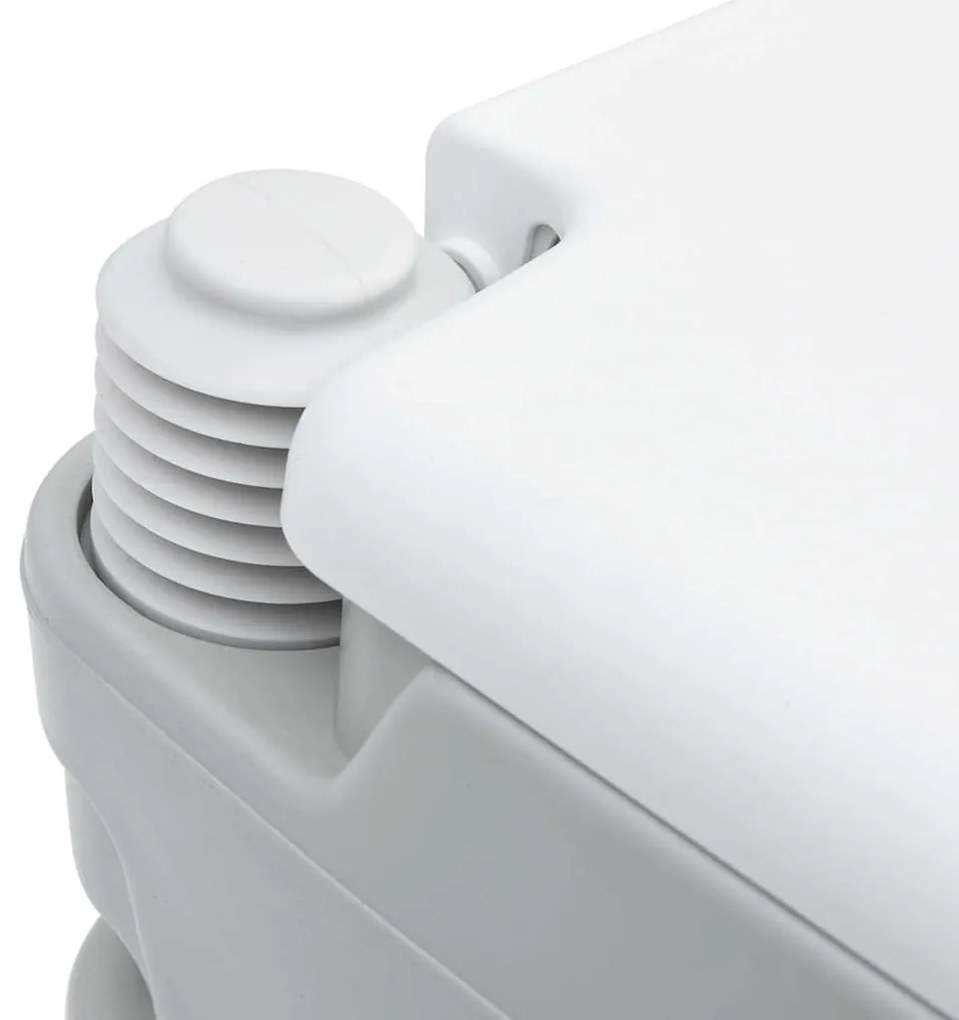 Vaso Sanitário Portátil vidaXL Cinza e Branco em Plástico 10 L