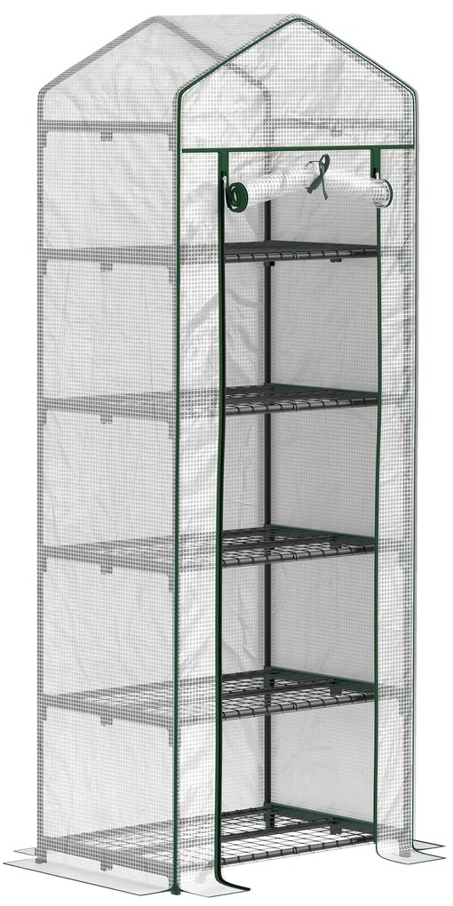 Outsunny Estufa de Jardim Vertical 69x49x193 cm com 5 Prateleiras Estufa para Plantas e Cultivos com Cobertura Transparente de PE Verde | Aosom Portugal