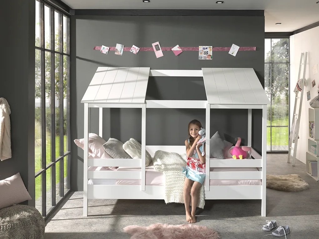 Cama para Crianças Casa HOUSEBED 09 TELHADO BRANCO * Branca