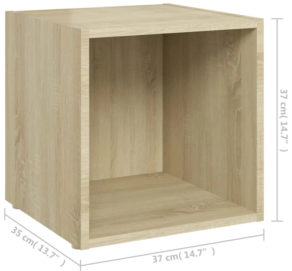 8 pcs conjunto móveis de TV derivados madeira carvalho sonoma