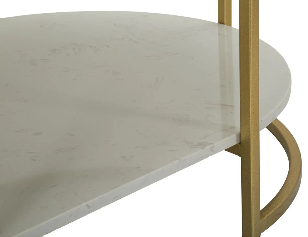 MESA DE CENTRO IZMIR 90X60X45 CM DOURADO E BRANCO