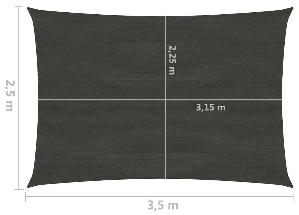 Para-sol estilo vela 160 g/m² 2,5x3,5 m PEAD antracite