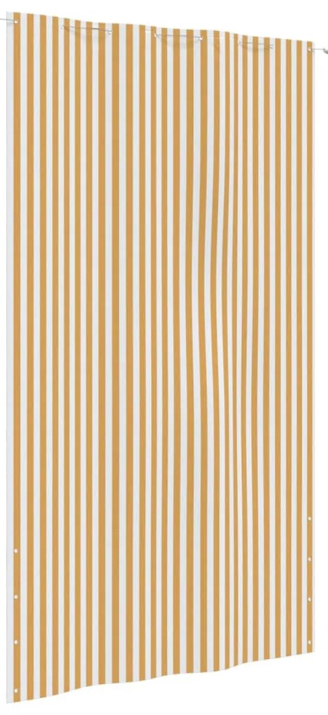 vidaXL Tela de varanda 160x240 cm tecido oxford amarelo e branco